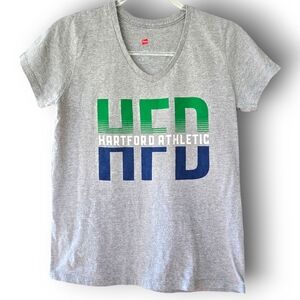 Hartford Athletic T-Shirt Womens Size S Gray Connecticut Sporty Hanes Tagless